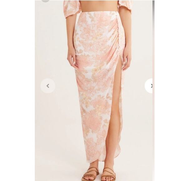 New Free People RUMER Isola Set $488 XL-US 10  Pink Floral ON/OFF THE SHOULDER - Picture 3 of 10